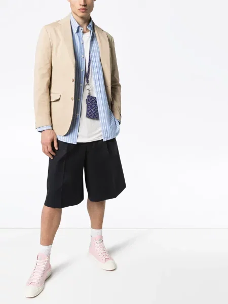 Pruhované keprové kalhotky Polo Ralph Lauren modré