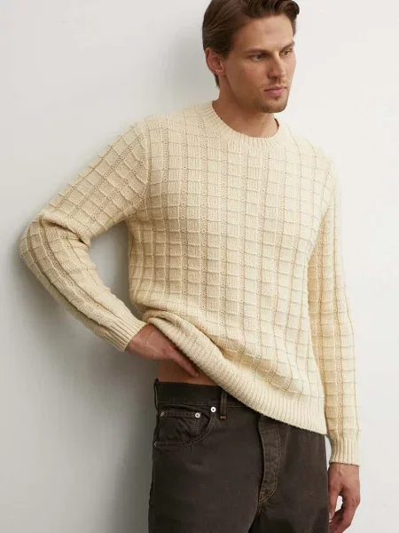 Sunflower pulover din amestec de lana barbati galben