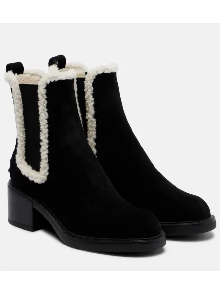 Botine chelsea Tod's din piele de căprioară negru