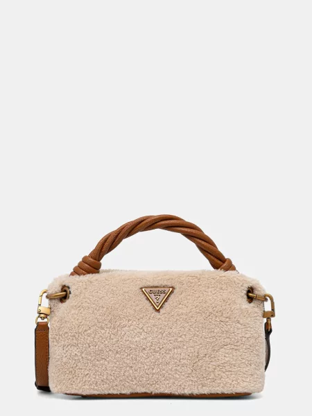 Чанта GUESS Shaida Top Handle Crossbody Natural/ Cognac Universal бежово