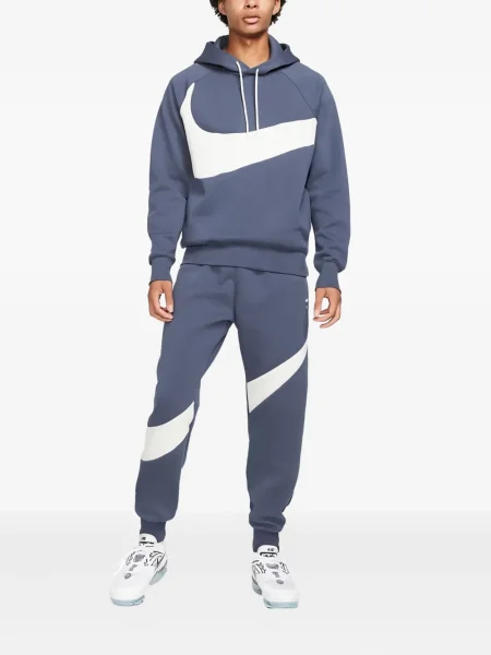Pantaloni Nike din fleece alergare cu broderie negru