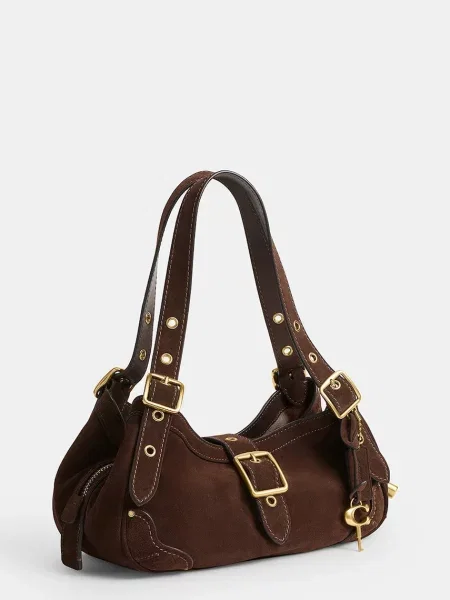 Coach torebka skórzana Small Drifter Bag brązowa