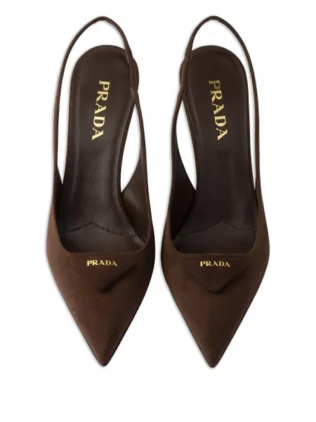Pantofi cu toc Prada slingback maro