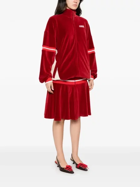 Rochie mini Lacoste de catifea roșu