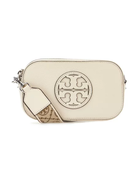 Torebka crossbody Tory Burch skórzana biznesowa beżowa