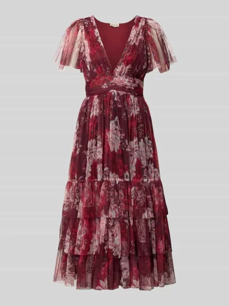 Sukienka koktajlowa z głębokim dekoltem w serek Lace & Beads