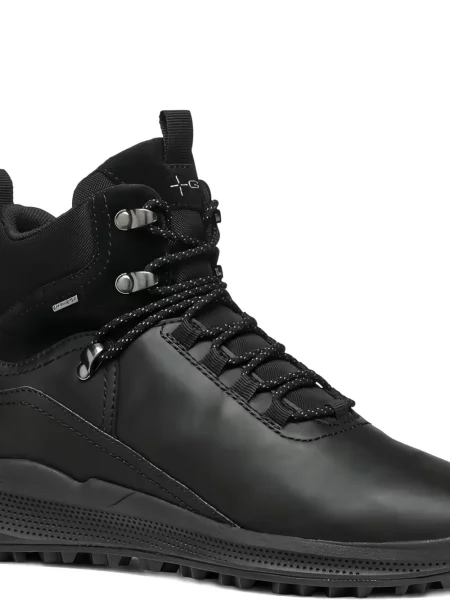 Botine Geox cu șireturi din piele negru