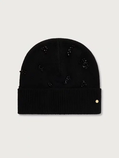 Armani Exchange căciulă de damă din vâscoză negru