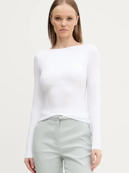 Majica z dolgimi rokavi Hollister Co. bela