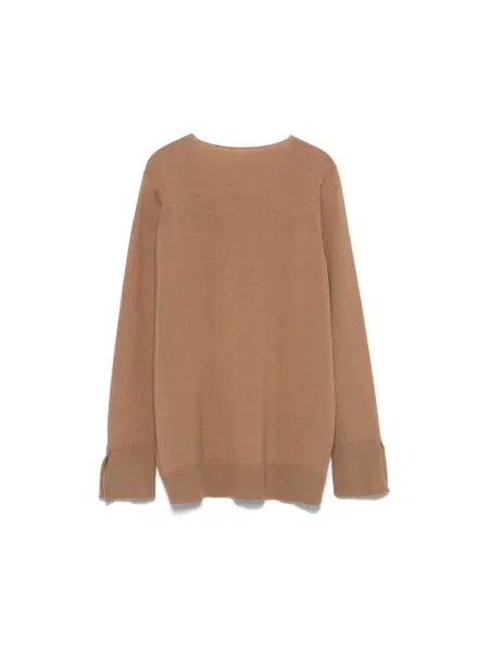 Sweter Le Tricot Perugia z kaszmiru z nadrukiem brązowy