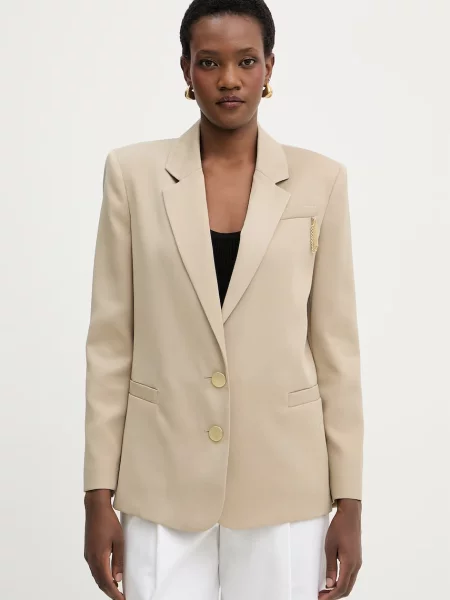 Armani Exchange sacou cu un singur rând de pentru femei bej