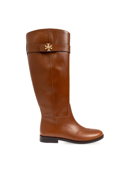 Kozaki Tory Burch skórzane brązowe