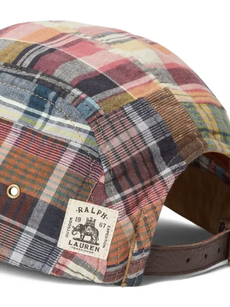 Czapka z daszkiem Polo Ralph Lauren w kratkę z twillu biznesowa niebieska