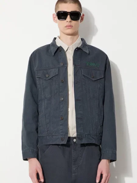 Thisisneverthat geaca jeans Trucker barbati marin de tranzitie oversize albastru