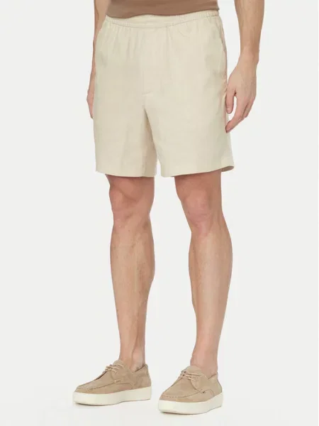 Calvin Klein Szorty materiałowe jasny Straight Fit beżowy