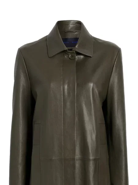 Palton Proenza Schouler din piele verde