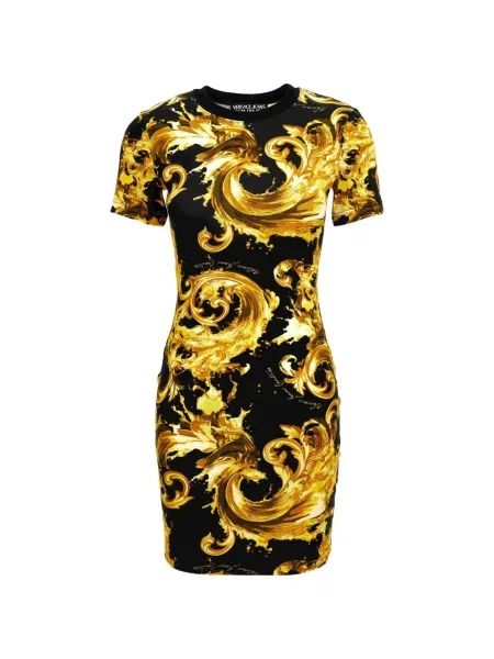 Rochie din denim Versace Jeans Couture negru