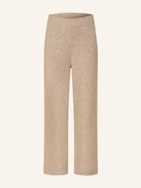 Mrs & Hugs Spodnie Z Dzianiny beige beżowe