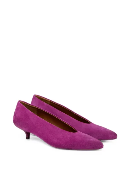 Pantofi cu toc Marsell din piele de căprioară violet