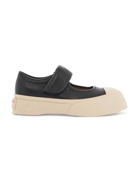 Sneakersy Marni skórzane na platformie czarne