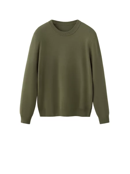 MANGO MAN Pulover LUXUS oliv