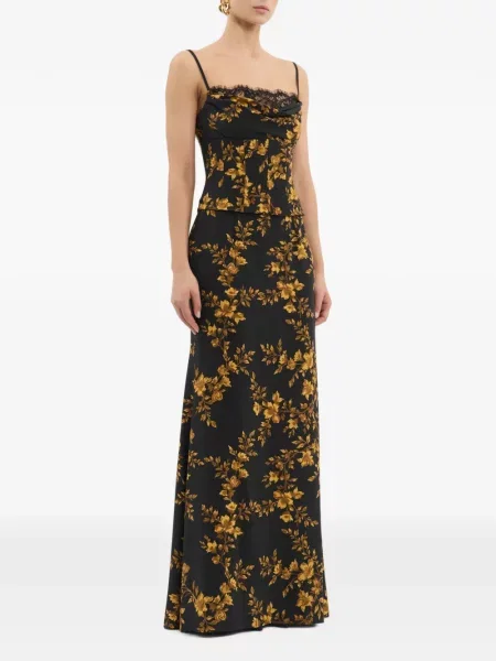 Rochie maxi Rebecca Vallance cu model floral negru