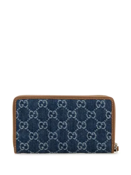 Portofel Gucci cu broderie albastru