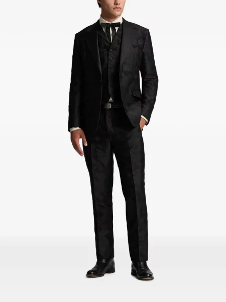 Φλοράλ μπλέιζερ Ralph Lauren Rrl ζακάρ με πέτο μαύρο