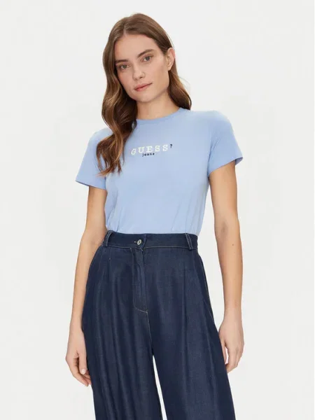 Тениска Guess Jeans синьо