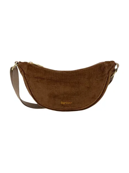 Barbour torebka crossbody sztruksowa brązowa