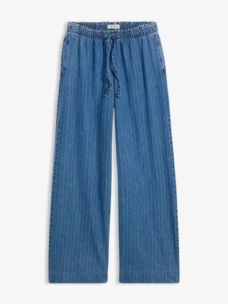 Jeansy wide leg wsuwane niebieskie