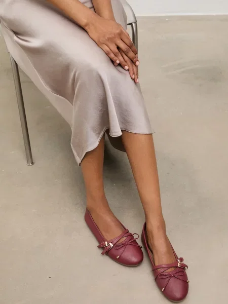 Answear.LAB bőr balerina cipő piros