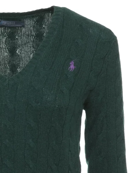 Blugi Polo Ralph Lauren cu decolteu în V de catifea cord cu dungi albastru