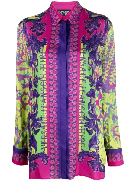 Cămașă Versace Jeans Couture cu imagine lungă violet