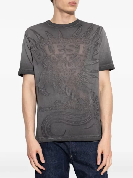 Tricou Diesel cu imagine gri