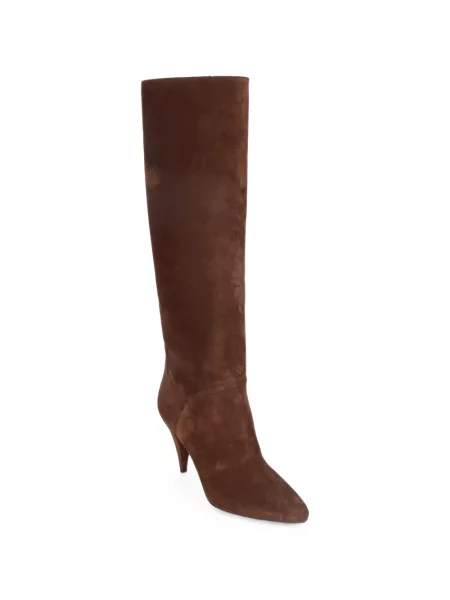 Botine Casadei din piele de căprioară maro
