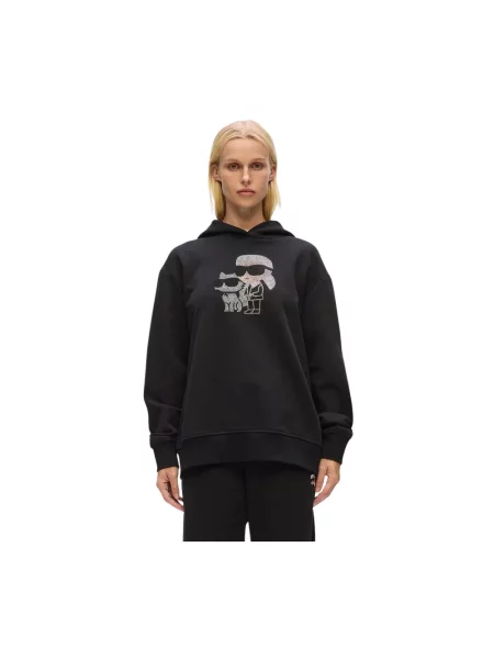 Bluza z kapturem Karl Lagerfeld z kapturem czarna