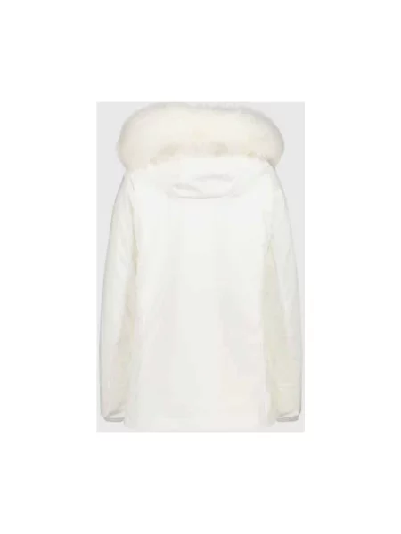Kurtka ocieplana CMP Zip Hood Synthetic Fur b.co gesso/blue ink biała