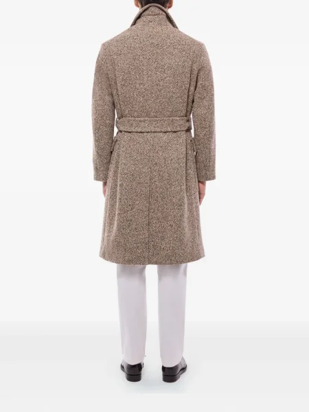 Palton Fursac din tweed maro