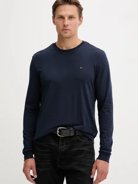 Тениска с дълъг ръкав Tommy Jeans тъмносиньо