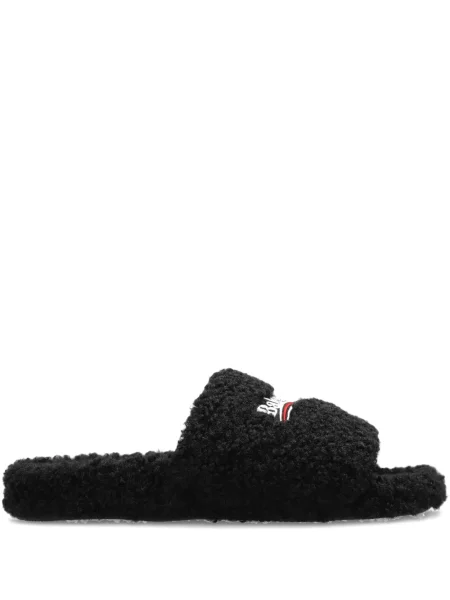 Papuci Balenciaga cu broderie negru