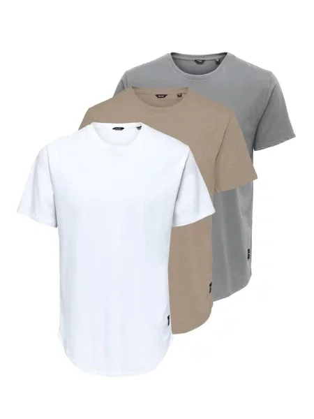 Only & Sons Tricou ONSMatt gri / oliv alb