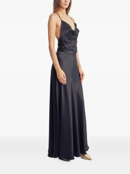 Rochie maxi Irina Schrotter cu volane negru