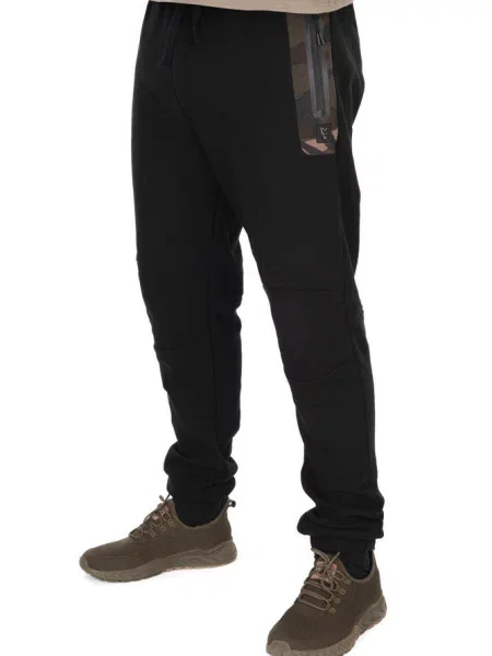 Spodnie Wędkarskie Dresowe Fox Black Camo Premium Joggers czarne