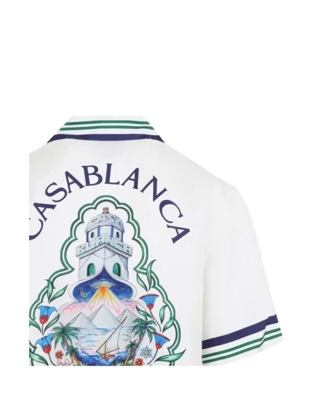 Cămașă Casablanca de mătase alb