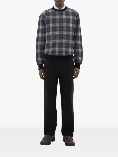 Кариран пуловер Burberry синьо