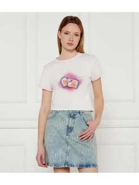 Hugo Blue Tricou | Cropped Fit alb