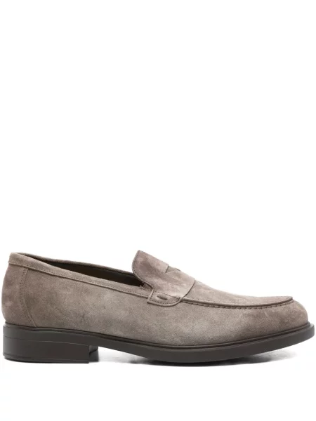 Pantofi loafer Doucal's din piele de căprioară gri