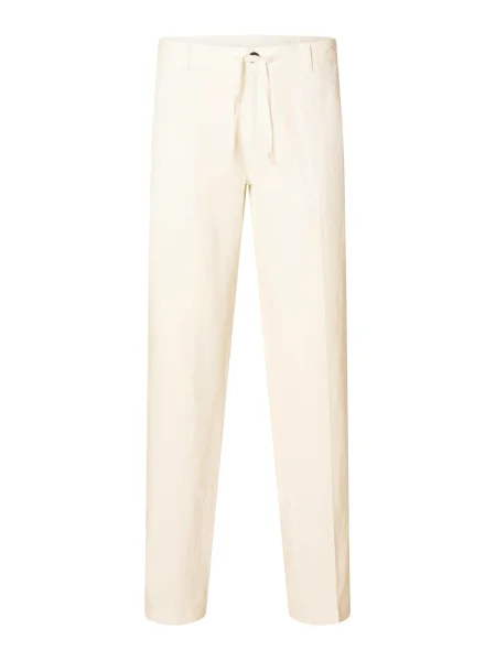 SELECTED Kalhoty s puky SLHLEROY krémová