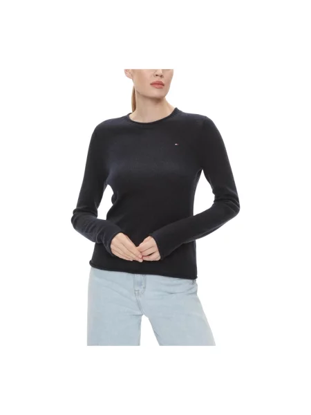 Sweter Tommy Hilfiger Soft Wool C-Nk Ls Sweater Blue S niebieski